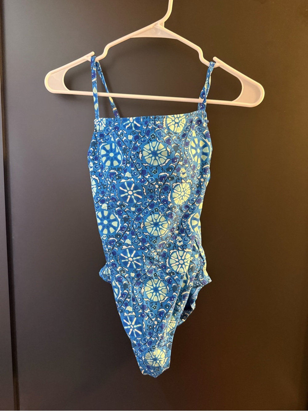 RHODE Blue Floral Medallion One-Piece Swimsuit